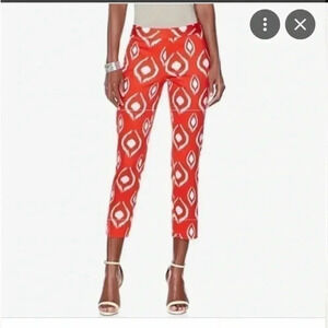 [US10]Natori Ikat Pattern Red Cotton  Crop